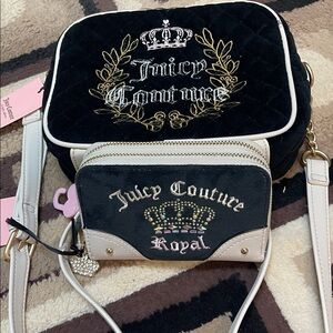 Juicy Couture Black and Cream Crossbody Bag Set